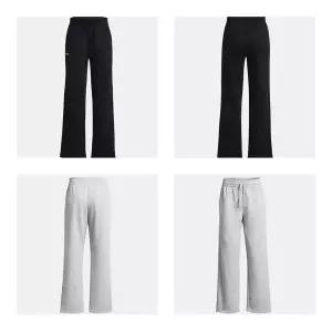 [언더아머](대전신세계)1381847 블랙 그레이 여성 UA 라이벌 플리스 스트레이트 레그 팬츠 기모 와이드...