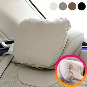 차량용 스웨이드 목쿠션 2개입 자동차 헤드쿠션 머리받침 헤드레스트 베개 4컬러 27 x 22 x 6cm
