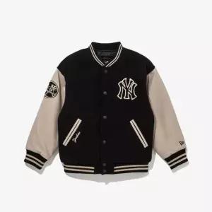 [갤러리아] [뉴에라키즈] MLB 뉴욕 양키스 패치드 바시티 재킷 블랙 (14856279)
