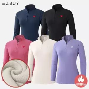 [이지바이] 프리티웜 여성 기모 플리스 데일리 하트 긴팔 집업 티셔츠(W6WT06)