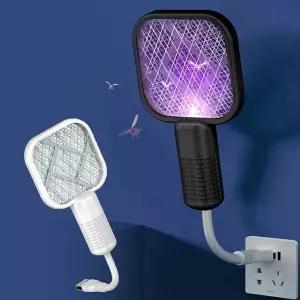 USB 충전식 미니 전기모기채 휴대용 파리채 5중 안전망 스탠드 벌레퇴치 캠핑용 여행용 판촉용