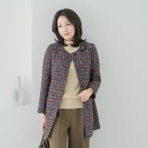 엄마옷 마담4060 클래씨마담 플라워트위드하프자켓 데일리 여성 -ZJK2511004-