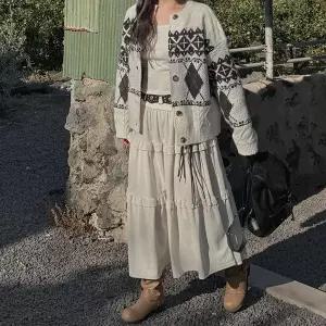 [빅사이즈]이블렛 뉴헨프 코듀로이 프릴 캉캉 롱 스커트 제이스타일