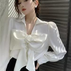 타노스여자 데일리룩 블라우스 쉬폰 시스루 가을 슬림핏 셔츠 상의 KUK3