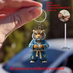 가방 고리 키링 체인 친구 선물 축제 할로윈 열쇠고리 호랑이 악세사리 활기찬 무술 펜던트 태권도