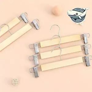 고품질 원목 바지 걸이 칼라 집게 행거 5개 옷 바지옷걸이 바지걸이집게 바지걸이옷걸이 바지정리 WFGYT30
