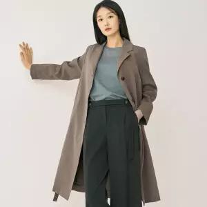 [지센]여성 벨티드 A라인 롱 바바리코트 LFCAN902 KH_P410376049