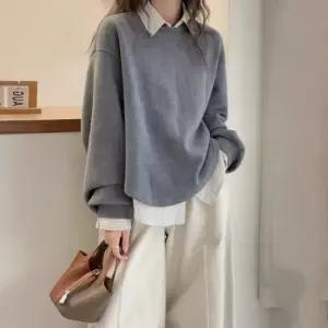 [에이시크] 투피스 스타일 스트라이프 셔츠 니트 C24CKN654