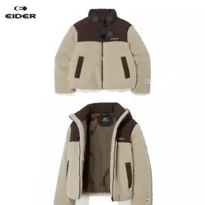 [백화점 출고] 아이더 플리스 여성 허그 토글 다운 자켓 라이트 베이지 떡볶이 단추 시보리 털 뽀글이 점퍼