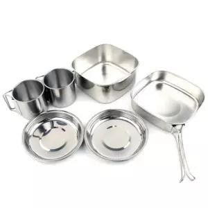 스텐 2인용 코펠세트 캠핑 그릇 6종 식기세트