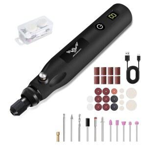 [미국배송] 무선 로터리 툴 키트 39개의 액세서리가 포함된 5단 작동 화면 다이아플레이 샌더 샌딩 연마 각인 및 소형 DIY 공예를 위한 다목적 3.6V 파워 미니 그라인더