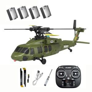 LynxPro K200 UH-60 시뮬레이션 블랙호크 6CH RC 헬리콥터, 원키 역비행, 2.4G 6축 자이로스코프 에어로빅 원격 제어 고도 유지 및 광학 흐름 위치 지정 - RTF