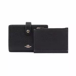 [명품] 반지갑 여성 명품 소가죽지갑 시그니처 코인 카드지갑 CCL70IMBLK