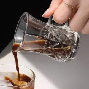 소스컵 빈티지패턴 유리손잡이컵 밀크저그 샷잔 시럽잔 100ml