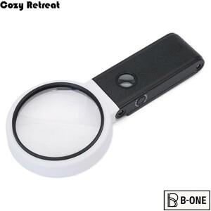 배터리 또는 USB로 작동되는 접이식 디자인 확대경 라이트 스탠드 포함 휴대용 LED 조명 2UV+6LED