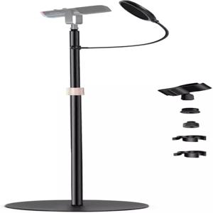 마이크 플로어 스탠드 63인치 하이퍼엑스 피핀 블루 예티 마이크용 텔레스코픽 클립 포함 1/4인치 스레드