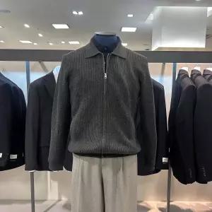 [리버스지오지아](마산점)25 FW 남성 카라 니트 집업 가디건 [챠콜 그레이]