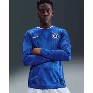 [나이키]첼시 F.C. 202526 스타디움 홈 남성 드라이 핏 축구 긴팔 저지 - 러시 블루화이트스피드 레드화