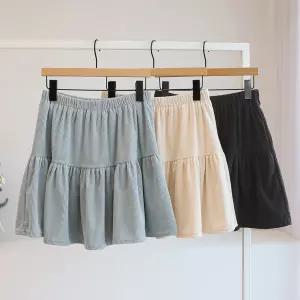 [잇수다] 너클프 골덴 코듀로이 캉캉 밴딩 플레어 미니 스커트