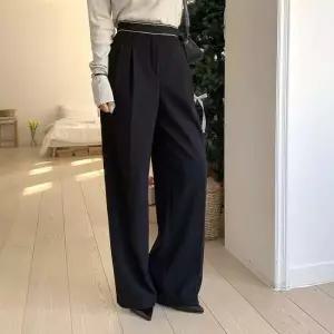 /신상오픈런 여성 세미 캐주얼 와이드 롱 슬랙스 팬츠