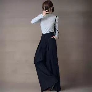 /신상오픈런 여성 와이드핏 롱 슬랙스 팬츠 핀턱 디자인