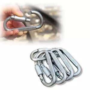 [셀러에이드]휴대용 알루미늄 캠핑비너 5개 텐트 등산 고리 잠금형 차량용