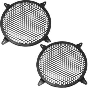 SQXBK 10인치 스피커 그릴 2pcs 자동차 오디오 서브우퍼 와플 가드 프로텍터 네트 나사 보호 메시 커버