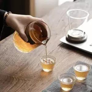 [셀러에이드]유리 다기세트 휴대용 티잔세트 간단한 다도 도자기 차주전자와 컵