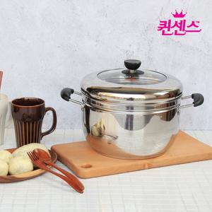 퀸센스 2단 26cm 찜기 스테인레스 찜냄비 다용도 찜솥 고구마찜기 스팀쿠커