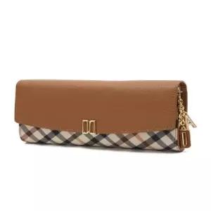 [닥스ACC] DCWA5E421 브라운 체크배색 DD로고 3단 장지갑