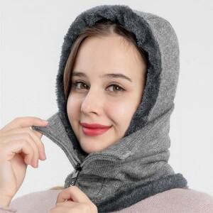 넥워머 집업 모자 후드워머 플러피 방한마스크 목토시 후드워머 목토시 후드넥워머 모자넥워머 l