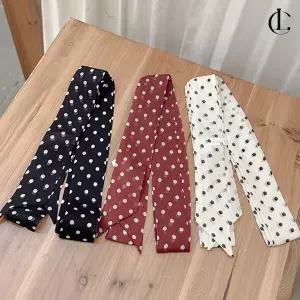 엘케이트 여성 쉬폰 실크 롱스카프 얇은 롱 타이 도트스카프 트윌리스카프 LMNC016