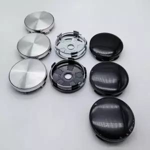 자동차휠캡 4개 60MM 블랙/실버 엠블럼 무로고 자동차 휠 센터 캡 스타일링 액세서리 폭스바겐 BMW 호환 다