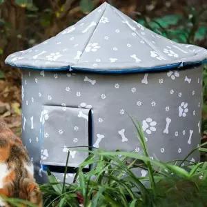 길고양이 겨울집 보온 야외 고양이 텐트 하우스 길냥이 사계절 겨울 회색 방수