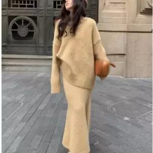 세트4color 브이넥 티셔츠 투피스 코지 니트티 HL]