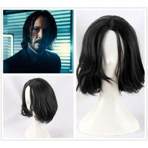 장발 단일옵션 남성 코스프레가발 촬영 남성패션가발 짧은 남자 검은색 존윅 머리 가발 블랙