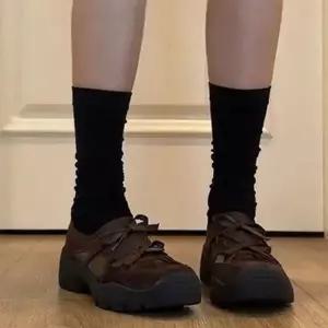 /옷자락 여자 발레코어 리본 슬립온 스니커즈