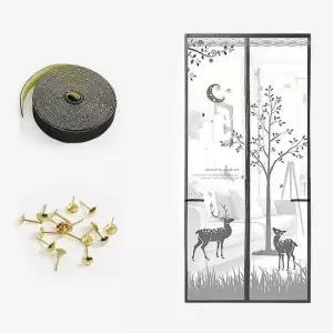 사슴 모기장 100x210cm 그레이 베란다 분리형 접착 현관 입구 문틀 출입문 미세망