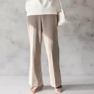[하프클럽/]여성 출근 패션 편한 트임 고무줄 나팔 팬츠
