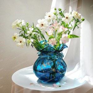 꽃병 복주머니 말린 미니멀 모델 인공 크리 60cm 투명 기능 116 도자기 미적