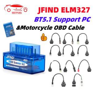 연결핀 ELM327 BT5 PIC18F25K80 2PCB For Android YAMAHA HONDA OBD2 커넥터 KAWASAKI 6pin Moto OBD 연장 케이블