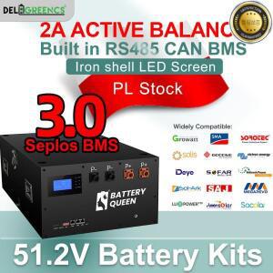 3.0 Seplos BMS 폴란드 Lifepo4 배터리 48V 적층 키트 케이스 280AH 310AH 2A 액티브 밸런서 Solar D eye G
