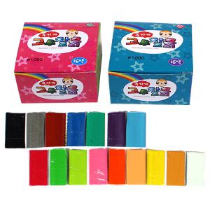 칼라 고무찰흙16색 1개입 찰흙 만들기 점토 클레이