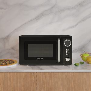 쿠잉 레트로 전자레인지 MC-R20E 블랙 20L 미니 소형