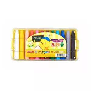 동아 노랑병아리 크레용 12색 손에 묻지않는 크레파스