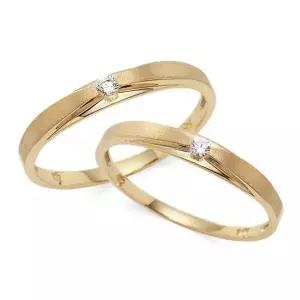 [비앤비골드] 14K/18K 슬릿 이중 무광 큐빅 커플링 반지 세트 NPC35047