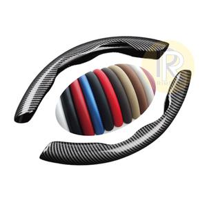 자동차 핸들커버 논슬립 탄소섬유 카본 가죽 스웨이드 커버 미끄럼 방지 간편장착