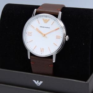 엠포리오 아르마니 알마니 AR11173 브라운 가죽 남자 패션 손목 시계 미국 발송