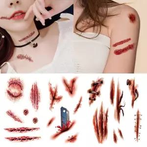 할로윈 타투 스티커 상처 흉터 헤나 지워지는 판박이 페이스 페인팅 손가락 문신 미니 해나