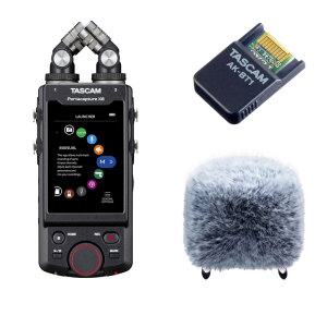 TASCAM 타스캠 Portacapture X8 + AK-BT1 블루투스 어댑터 + WS86 마이크 윈드스크린 추가 휴대용 레코더 녹음기 패키지